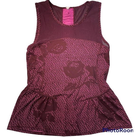 American Eagle Tops - American Eagle Burgundy Peplum Workout Top
